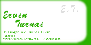 ervin turnai business card